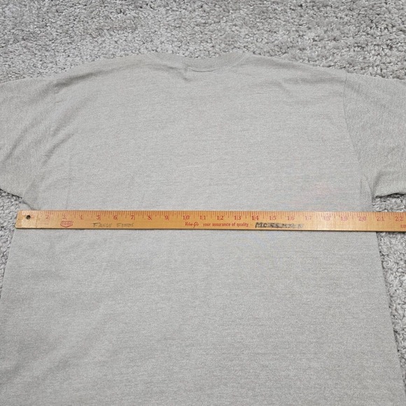 Vtg Adidas Shirt Mens Large Gray Short Sleeve Pullover Front Pocket Trefoil READ - Picture 12 of 15